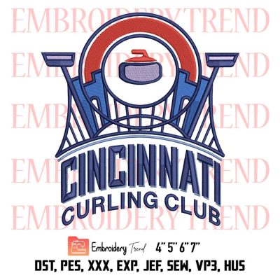 Cincinnati Curling Club Logo Embroidery, Sport Embroidery, Trending Embroidery, Embroidery Design File