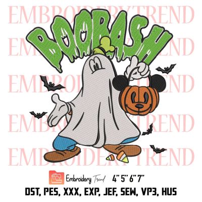 Goofy Ghost Mickey Pumpkin Bat Embroidery, Disney Goofy Boo Bash Halloween Embroidery, Embroidery Design File
