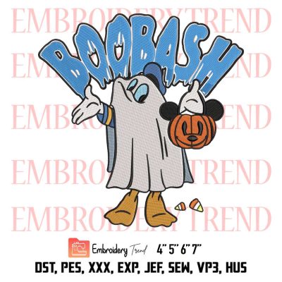 Duck Ghost Pumpkin Spooky Embroidery, Donald Duck Boo Bash Halloween Embroidery, Disney Halloween Embroidery, Embroidery Design File