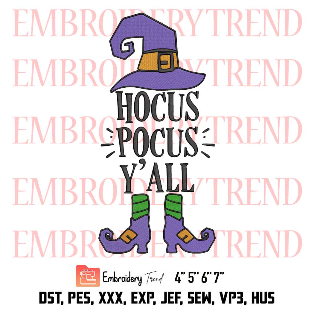 Elf Hocus Pocus Y'all Halloween Embroidery, Hocus Pocus Costume Kids Gift Embroidery, Embroidery Design File