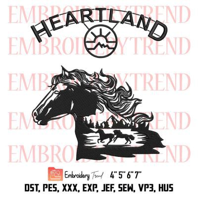 Heartland Ranch Embroidery, Heartland TV Series Embroidery, Heartland Sunset Horse Embroidery, Embroidery Design File