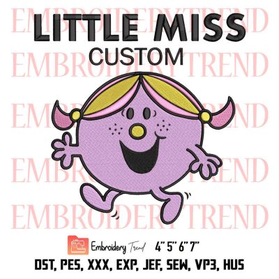 Little Miss Funny Embroidery, Mr. Men and Little Miss Embroidery, TV Series Embroidery, Embroidery Design File