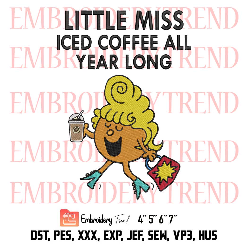 Little Miss Coffee Embroidery, Thanksgiving Halloween Costume Embroidery, Embroidery Design File