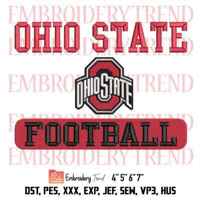Ohio State Buckeyes Embroidery, Ohio State Football Bar Embroidery, Embroidery Design File
