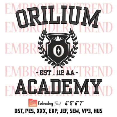 Orilium Academy Embroidery, Magical Readathon Embroidery, Trending Embroidery, Embroidery Design File