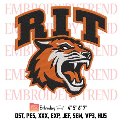 Rochester Institute Of Technology Embroidery, Rit Tiger Logo Embroidery, Embroidery Design File