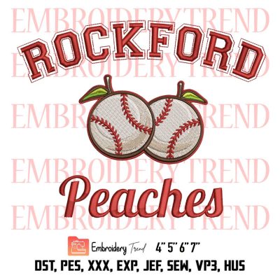 A League Of Their Own TV Series 2022 Embroidery, Rockford Peaches Embroidery, Embroidery Design File