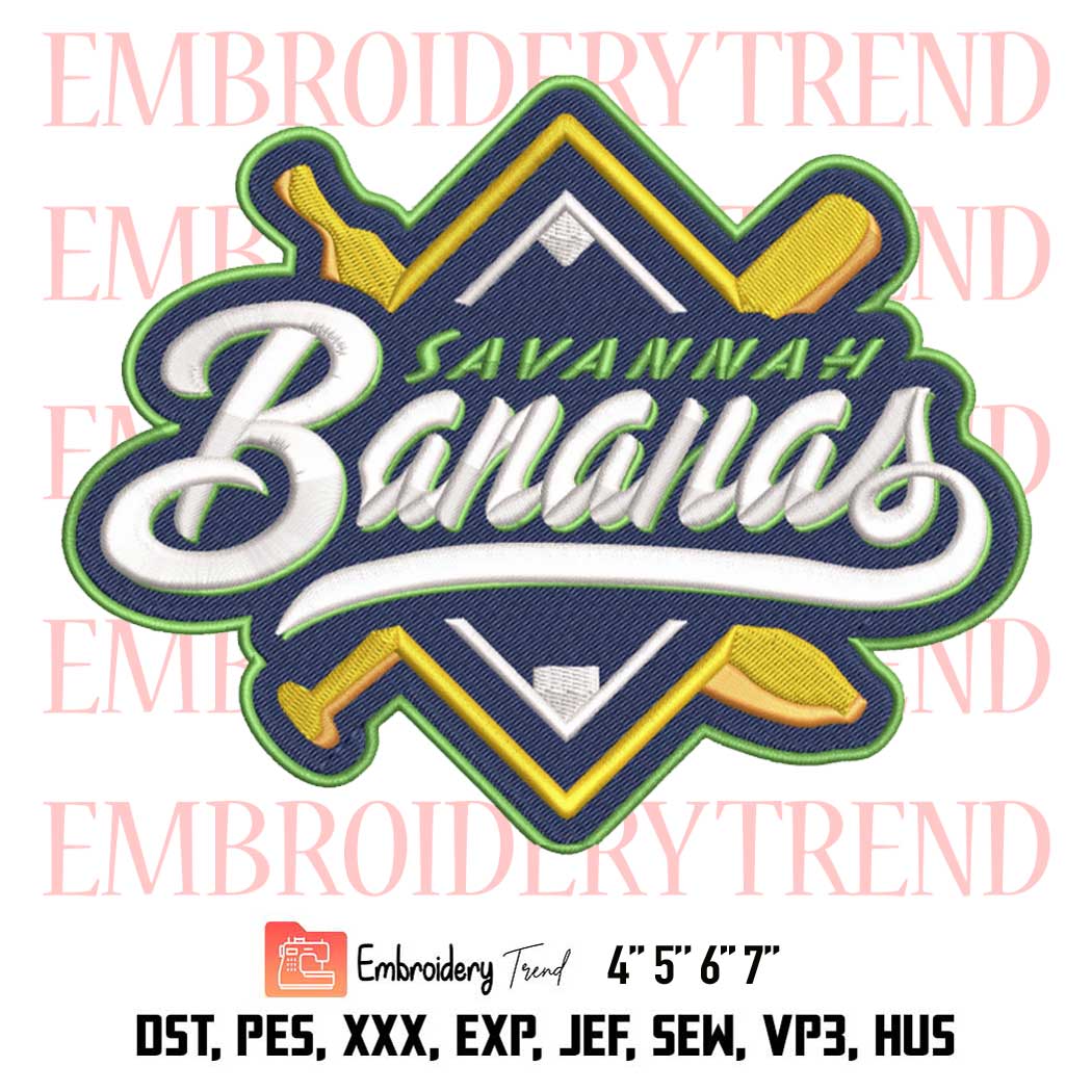 Savannah Bananas Logo Embroidery, MLB Savannah Bananas Embroidery, Baseball  Team Embroidery, Embroidery Design File