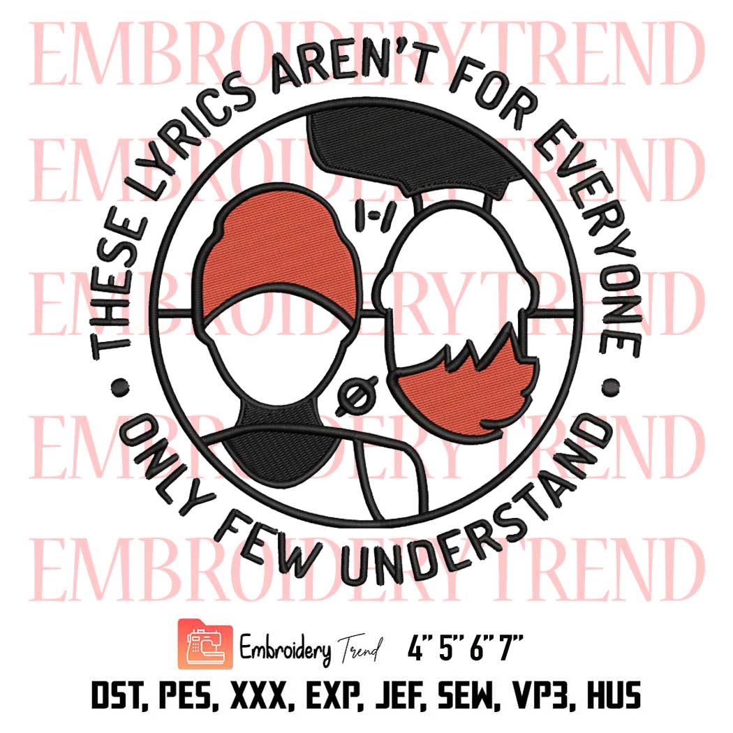 Twenty One Pilots Message Man Lyrics Embroidery, Twenty One Pilots Gift Embroidery, Embroidery Design File