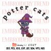 Halloween Potter Cats Embroidery, Harry Potter Embroidery, Cat Witches Embroidery, Embroidery Design File