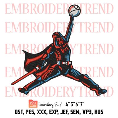 Darth Vader Embroidery, Star Wars Embroidery, Air Jordan Embroidery, Air Vader Movie Embroidery, Embroidery Design File