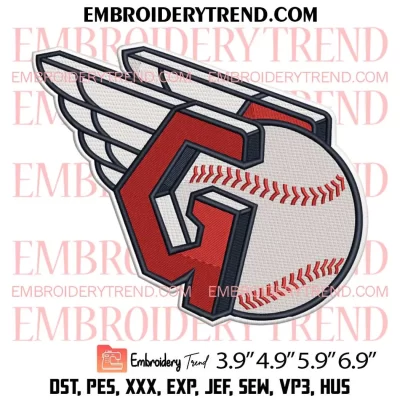 Cleveland Guardians logo Embroidery Design, Baseball Machine Embroidery Digitized Pes Files