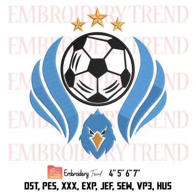 Modern Flying Eagle Soccer Logo Embroidery, Eagle Football Embroidery, Embroidery Design File