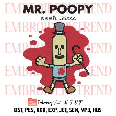 Mr. Poopy Oooh Weee TV Series Embroidery, Rick And Morty Embroidery, Mr. Poopybutthole Embroidery, Embroidery Design File