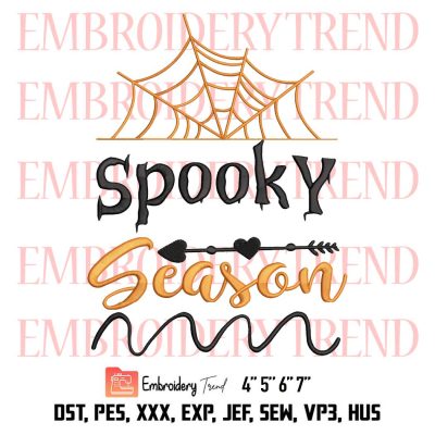 Spooky Season Halloween Quote Embroidery, Halloween Funny Embroidery, Embroidery Design File