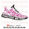Warriors Wear Pink Embroidery, Messy Bun Pink Ribbon Embroidery, Breast Cancer Awareness Embroidery, Embroidery Design File