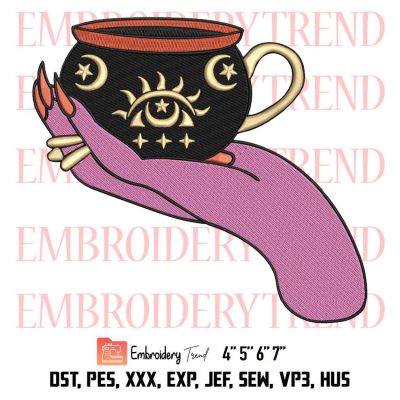 Spooky Witch Hand Embroidery, Bad Witch Vibes Embroidery, Happy Halloween Embroidery, Embroidery Design File