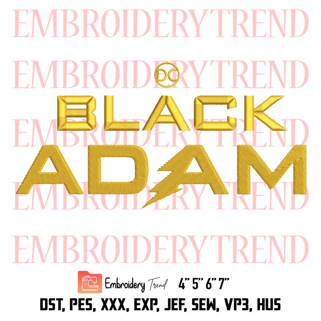 Black Adam Logo Embroidery, DC Comics Black Adam Embroidery, Movie Embroidery, Embroidery Design File