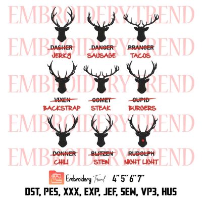 Top Deer Hunter Santa’s Reindeer Embroidery, Reindeer Christmas Embroidery, Embroidery Design File