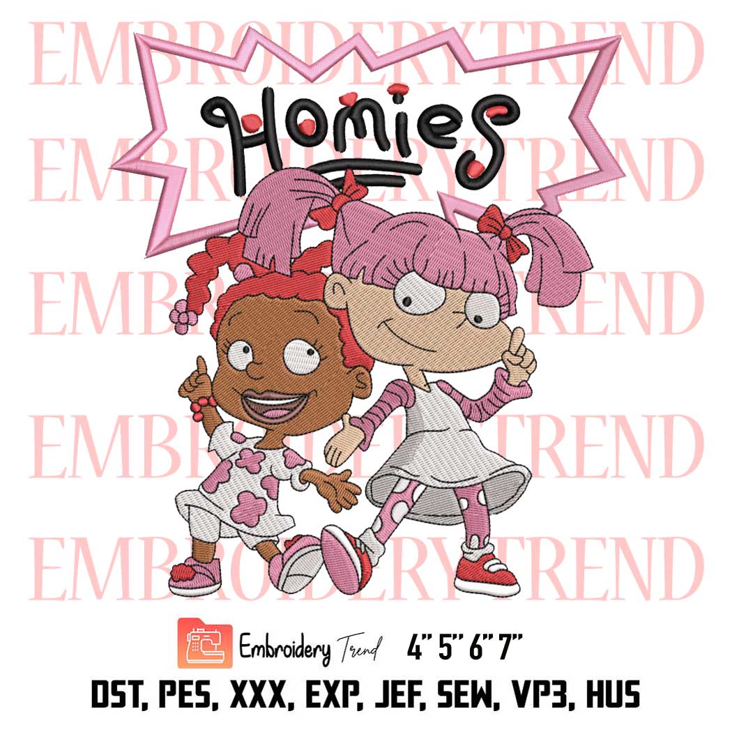 Homies Rugrats Girls Embroidery, Matching Jordan 5 Retro Embroidery, WNBA Pinksicle Safety Orange Embroidery, Embroidery Design File