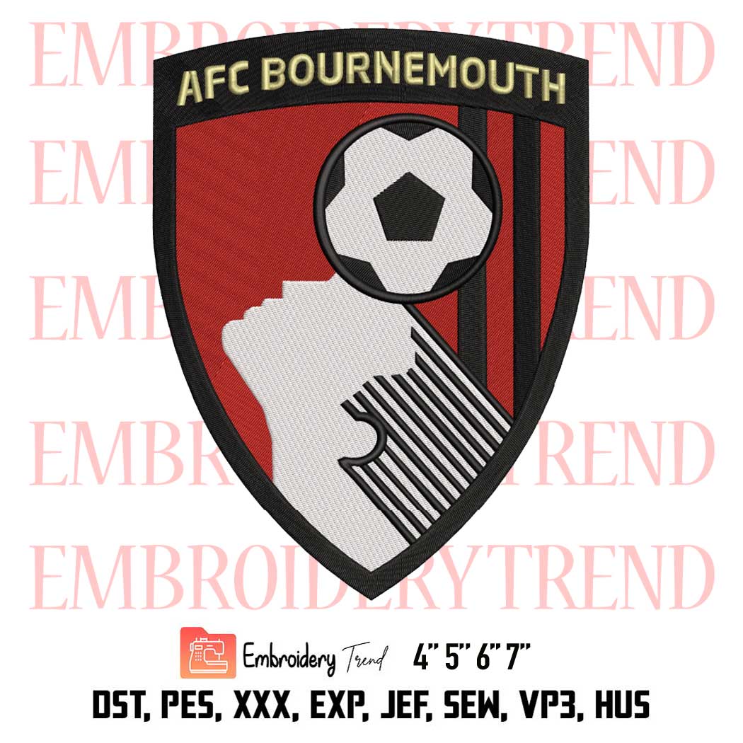 AFC Bournemouth Logo Embroidery, Football Embroidery, Sport Embroidery, Embroidery Design File