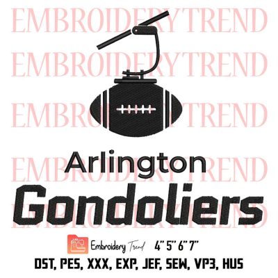 Arlington Gondoliers Football Embroidery, Arlington Gondoliers Embroidery, Sport Embroidery, Embroidery Design File