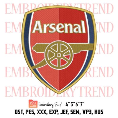 Arsenal Football Club Logo Embroidery, Football Embroidery, Sport Embroidery, Embroidery Design File
