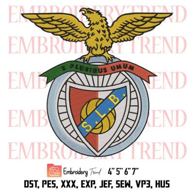 Benfica Logo Embroidery, Football Embroidery, Sport Embroidery, Embroidery Design File