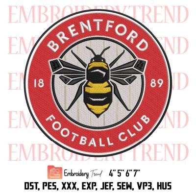 Brentford Football Club Logo Embroidery, Football Embroidery, Sport Embroidery, Embroidery Design File