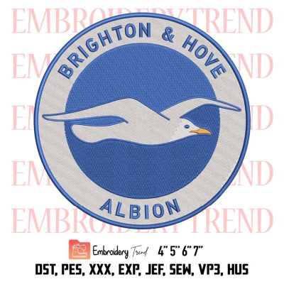 Brighton & Hove Albion Logo Embroidery, Football Embroidery, Sport Embroidery, Embroidery Design File