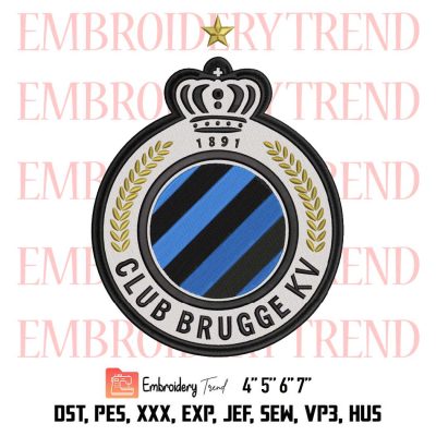 Club Brugge KV Logo Embroidery, Football Embroidery, Sport Embroidery, Embroidery Design File