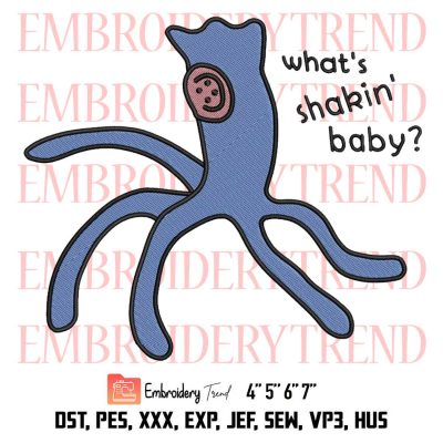 Coraline Squid Embroidery, What’s Shakin’ Baby Embroidery, Coraline Movie Embroidery, Embroidery Design File