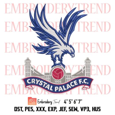 Crystal Palace Football Club Logo Embroidery, Football Embroidery, Sport Embroidery, Embroidery Design File