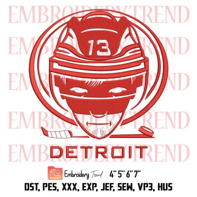 Detroit Hockey Embroidery, 13 Detroit Red Wings Embroidery, Sport Embroidery, Embroidery Design File