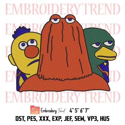 Don’t Hug Me I’m Scared Embroidery, Duck Embroidery, Red Guy Embroidery, Yellow Guy Embroidery, Embroidery Design File