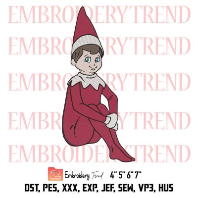Christmas Elf Embroidery, Elf On The Shelf Christmas Embroidery, Embroidery Design File