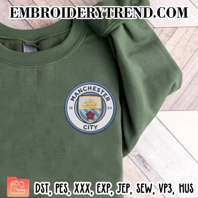 FC Manchester City Logo Embroidery Design, Football Manchester City Fan Machine Embroidery Digitized Pes Files