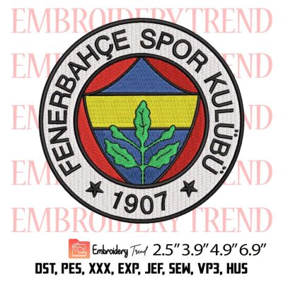 Fenerbahce Logo Embroidery, Football Embroidery, Sport Embroidery, Embroidery Design File