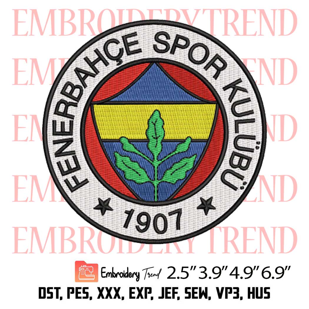 Fenerbahce Logo Embroidery, Football Embroidery, Sport Embroidery, Embroidery Design File