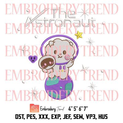 Jin Wootteo The Astronaut Embroidery, K-Pop Funny Embroidery, Cute Wootteo Jin BTS Embroidery, Embroidery Design File