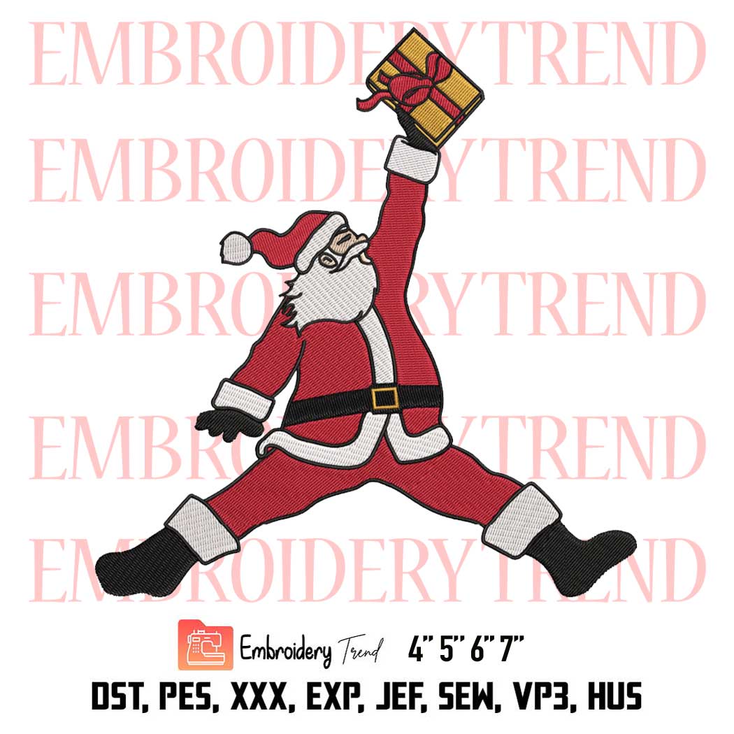 Michael Jordan Santa Claus Christmas Embroidery, Santa Claus Embroidery, Santa Claus Christmas Gift Embroidery, Embroidery Design File