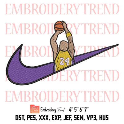 Kobe Bryant 24 Basketball Embroidery, Nike x Sport Embroidery, Embroidery Design File