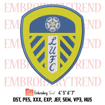 Leeds United FC Logo Embroidery, Football Embroidery, Sport Embroidery, Embroidery Design File