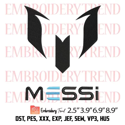 Messi Argentina Logo Embroidery, Lionel Messi Football Embroidery, Sports Embroidery, Embroidery Design File