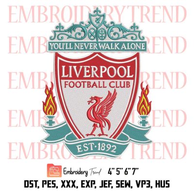 Liverpool Football Club Logo Embroidery, Football Embroidery, Sport Logo Embroidery, Embroidery Design File