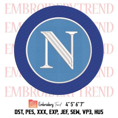 Napoli Logo Embroidery, Football Embroidery, Sport Embroidery, Embroidery Design File