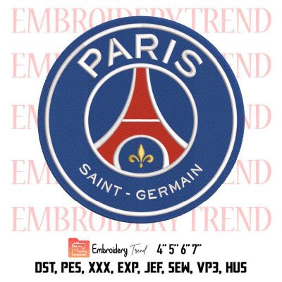 Paris Saint-Germain Logo Embroidery, Football Embroidery, Sport Logo Embroidery, Embroidery Design File