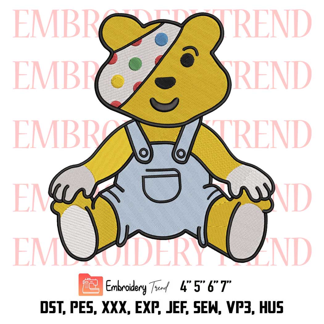 Pudsey Bear Baby Embroidery, BBC Spotty Day 2022 Embroidery, Children In Need Embroidery, Embroidery Design File