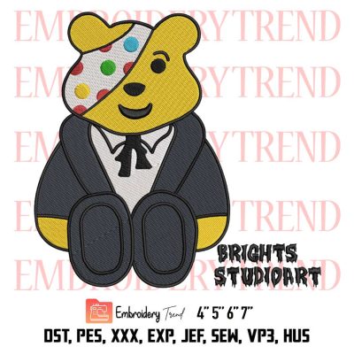 Doctor Pudsey Bear Embroidery, Children In Need Embroidery, BBC 2022 Embroidery, Embroidery Design File