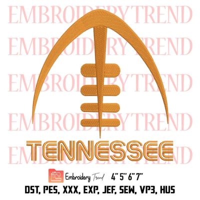Retro Tennessee Embroidery, Tennessee Volunteers Football Embroidery, Embroidery Design File